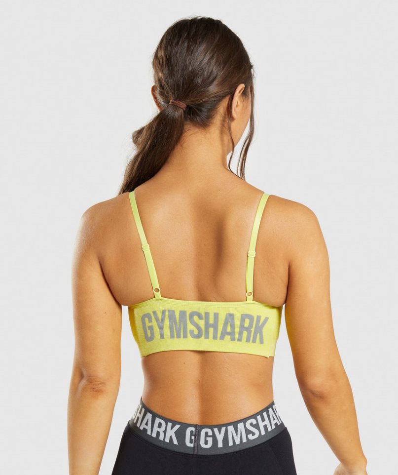 Women's Gymshark Flex Strappy Sports Bra Yellow | NZ 3ULOVB